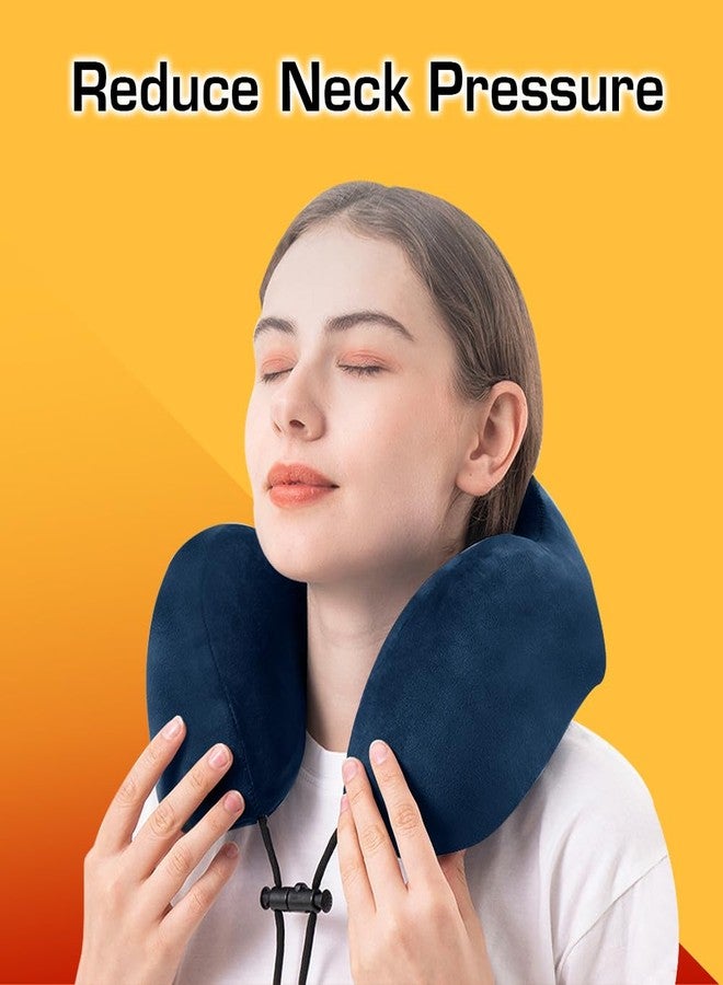 GREELI Extra Soft Memory Foam Luxury Travel Neck Support Rest Pillow with Soft Washable & Removable Cover, Multipurpose Comfortable Travel Pillow for Airplane (Navy Blue Multiple Raise) - Image 5